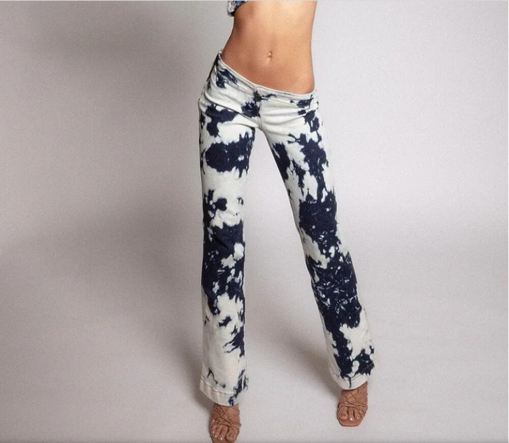 Revice NWT His loss pant apollo Tie Dye Acid Wash Low Rise Flare Size 27